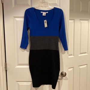 Gorgeous medium Max Studio blue/gray/black dress - new with tags